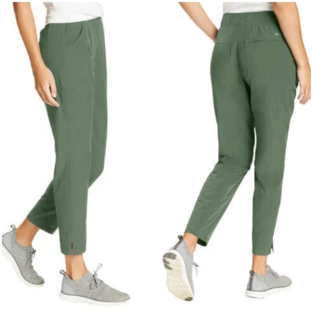 Eddie Bauer Women's Lightweight Traveler Pants Olive Green XL Inseam 27.5"